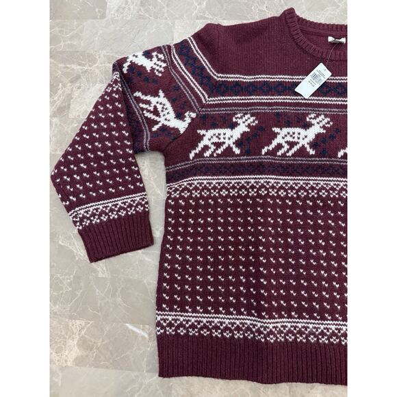 WomenS LL bean Classic Ragg Wool Crewneck Intarsia Sweater Deer Fair Isle 3XL - Picture 2 of 8